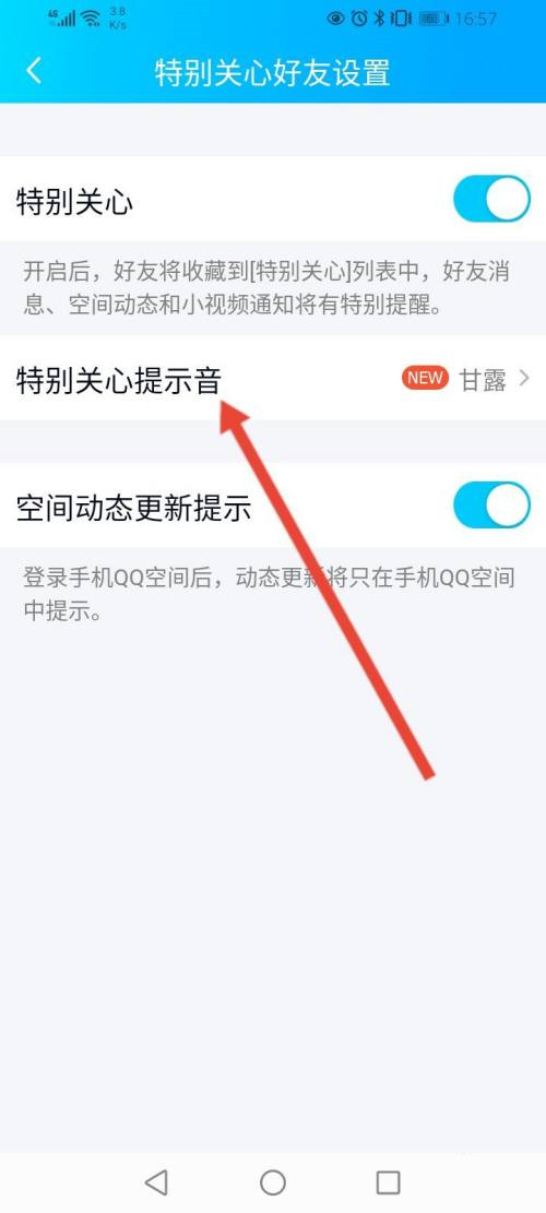 qq特別關(guān)心提示音怎么改
