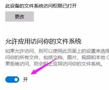 Win10系統怎么允許應用訪問文件系統？Win10系統允許應用訪問文件系統的方法