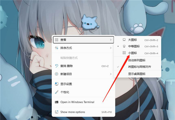 Win11怎么設(shè)置桌面軟件小圖標(biāo)？Win11設(shè)置桌面軟件小圖標(biāo)教程