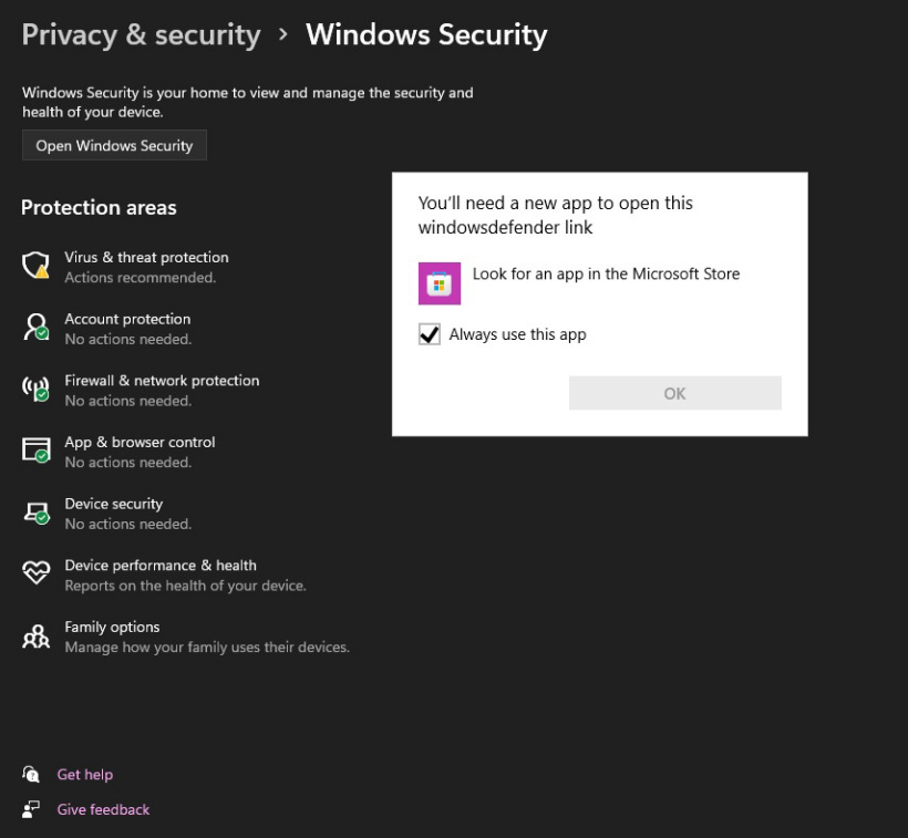 Win11系統安全中心部分功能打不開怎么辦？