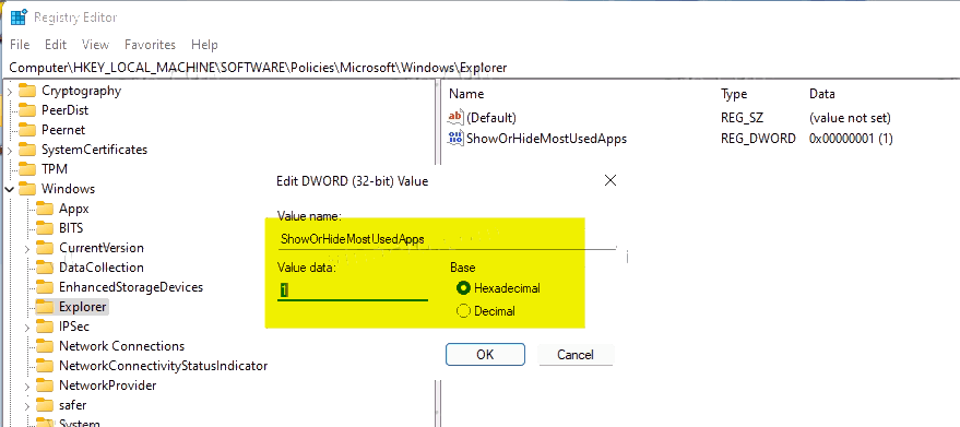 如何在Windows11“開始”菜單中隱藏或顯示最常用的應(yīng)用程序？
