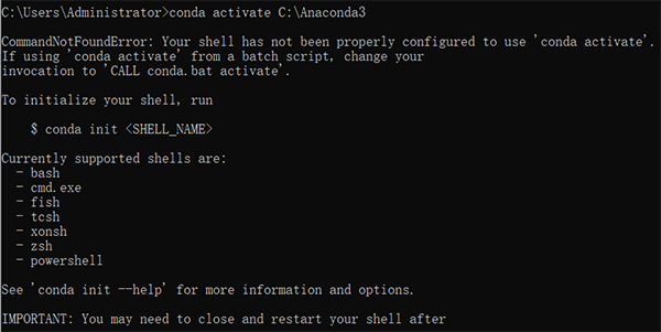 Win10使用anaconda的conda activate激活環境時報錯怎么辦？