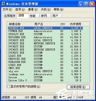 WinXP系統(tǒng)任務(wù)管理器顯示不全如何解決？