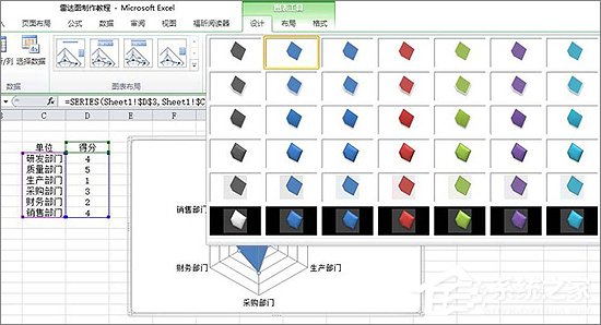 Excel表格中如何制作雷達(dá)圖表？Excel中制作雷達(dá)圖表教程