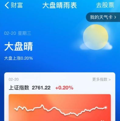 在支付寶里怎么找到大盤晴雨表？大盤晴雨表查找方法一覽
