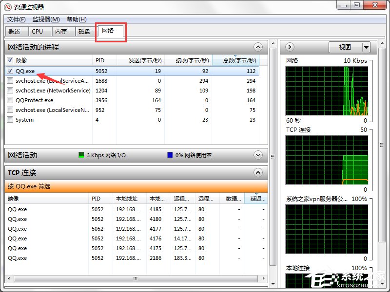 在Win7系統(tǒng)中怎么查看QQ好友IP地址？