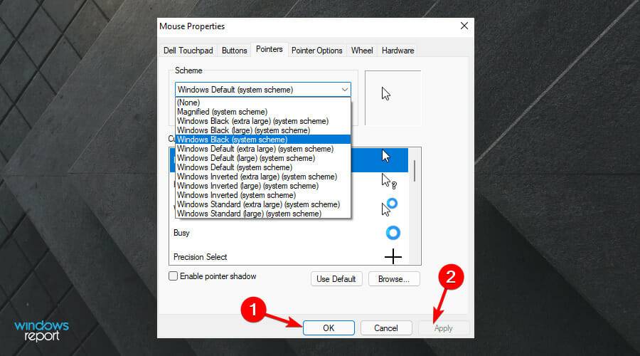如何在Windows 11中將光標(biāo)更改為暗模式?