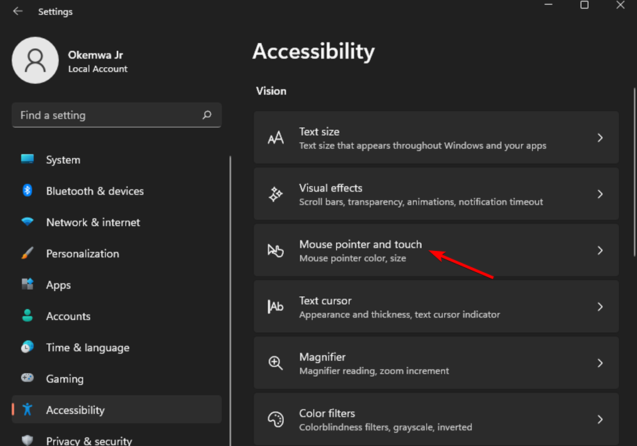 如何在Windows 11中將光標(biāo)更改為暗模式?
