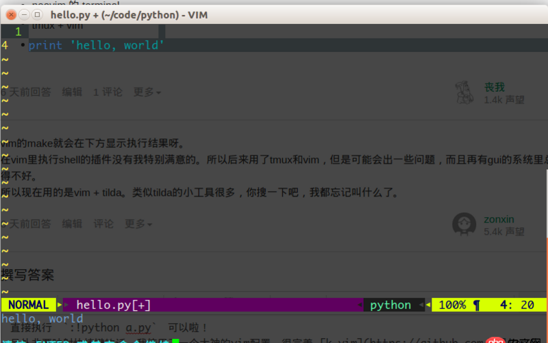 在使用Vim編輯Python這類的腳本時,如何在下方嵌入一個小小的shell,以方便觀察輸出結(jié)果?