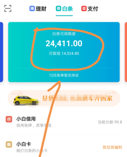 京東金融APP調(diào)整白條固定額度操作過程