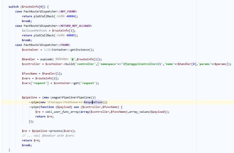 PHP Pipeline 實現(xiàn)中間件的示例代碼