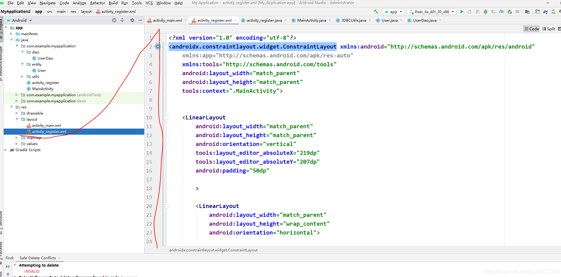 Android Studio連接MySql實(shí)現(xiàn)登錄注冊(cè)(附源代碼)
