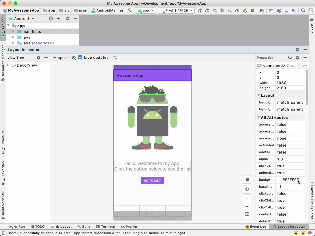 Android Studio 4.0 新功能中的Live Layout Inspector詳解