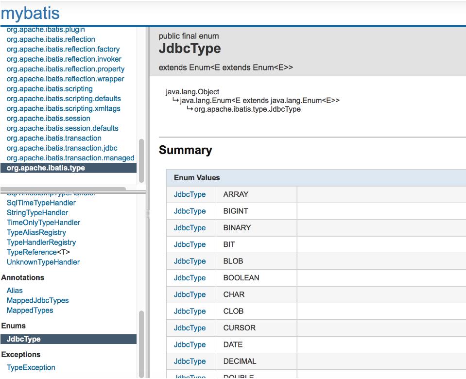 MyBatis JdbcType 與Oracle、MySql數據類型對應關系說明