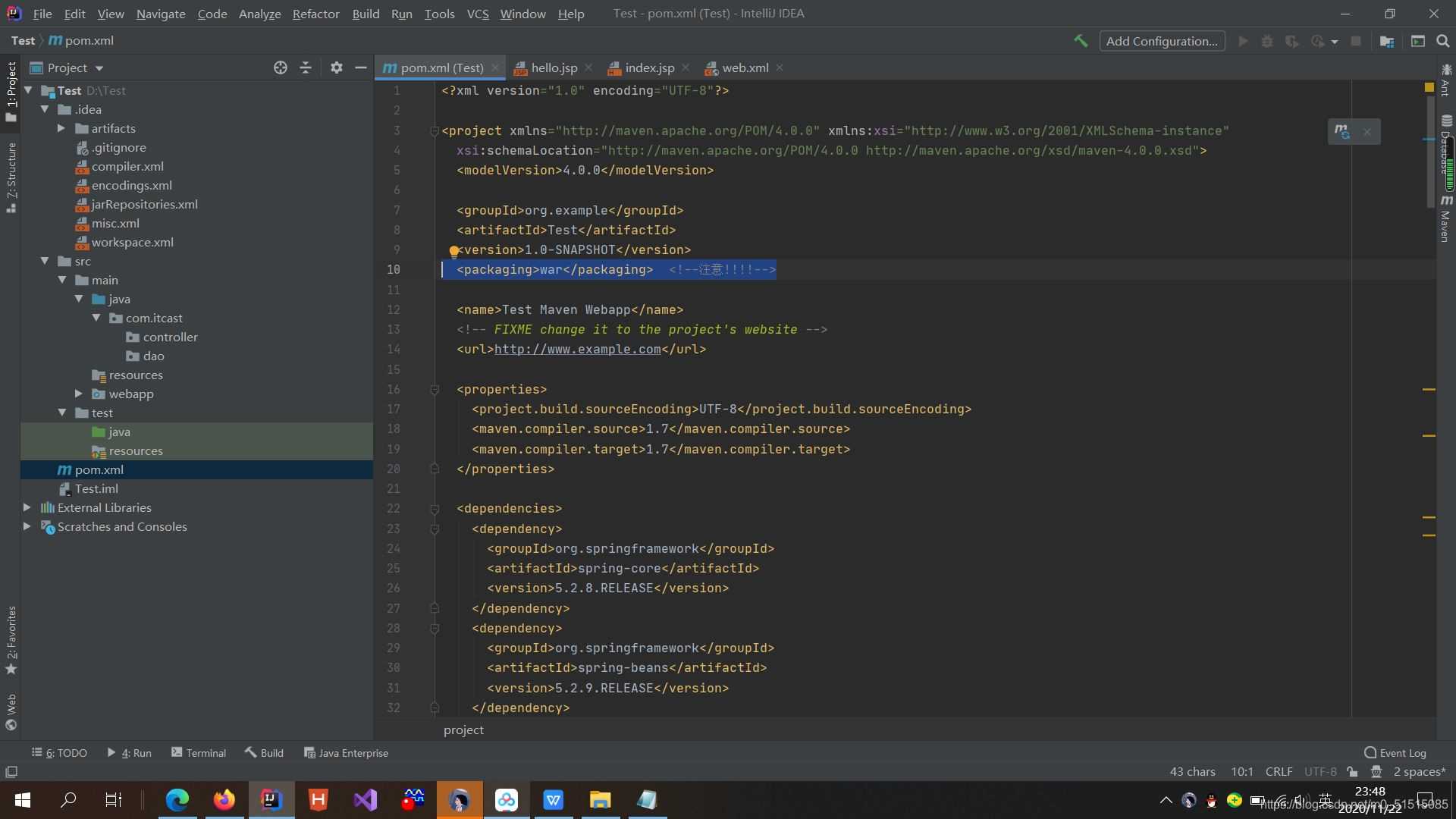 Spring MVC創(chuàng)建項(xiàng)目踩過的bug