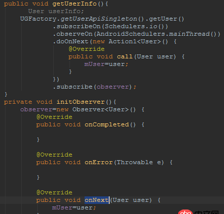 android - RxJava 在onNext(User user) 可以把user賦值給外部成員變量mUser嗎？