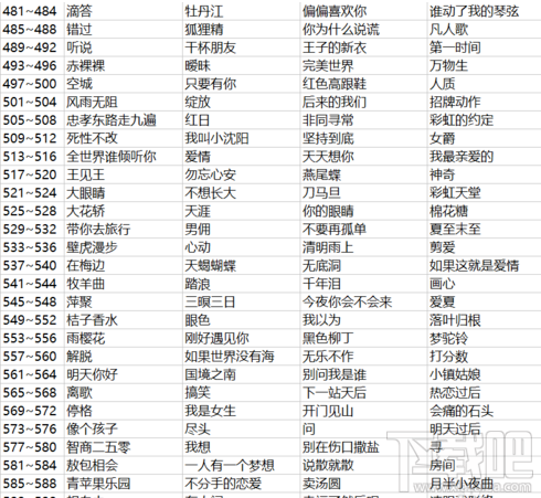 微信猜歌達(dá)人400-1000關(guān)答案是什么