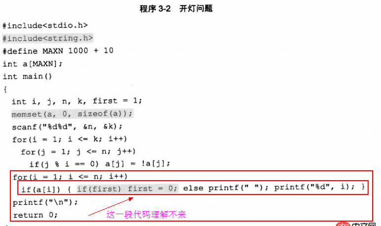 php - C語(yǔ)言算法題-開(kāi)燈問(wèn)題 代碼有點(diǎn)看不懂求大神指點(diǎn)?