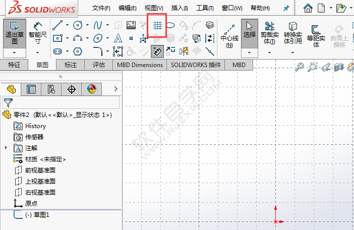 solidworks網(wǎng)格線設置的方法