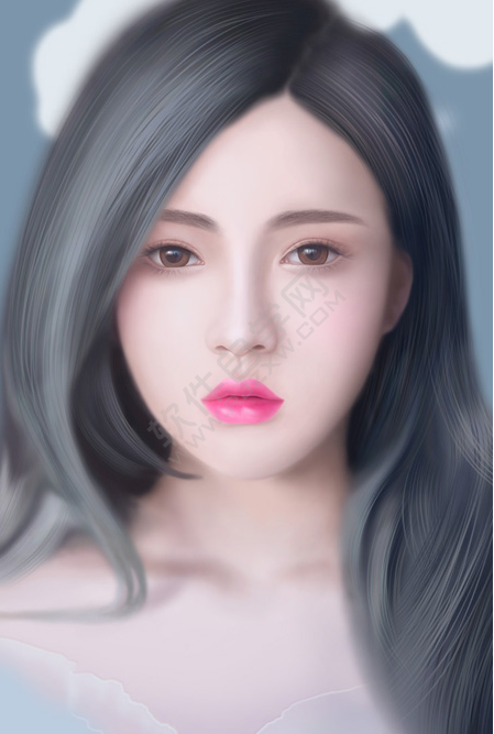PS臨摹長(zhǎng)發(fā)女生頭像的方法
