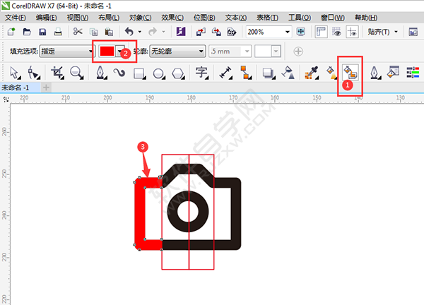 corelDRAW設(shè)計(jì)google風(fēng)格照相機(jī)圖標(biāo)