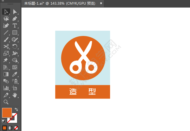 ai繪制剪發(fā)造型圖標的方法