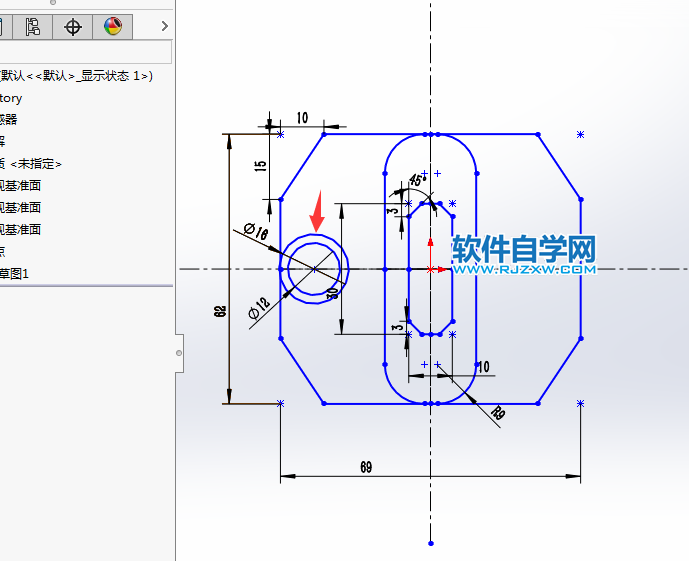 solidworks繪制草圖繪制對(duì)稱圖