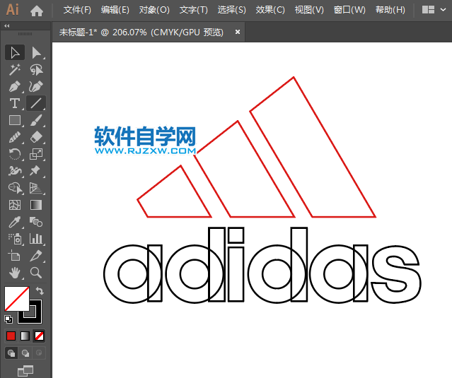 ai怎么設(shè)計adidas阿迪達斯商標