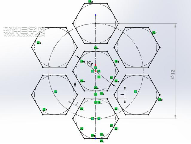 SolidWorks六邊形鏤空圓環(huán)建模的方法