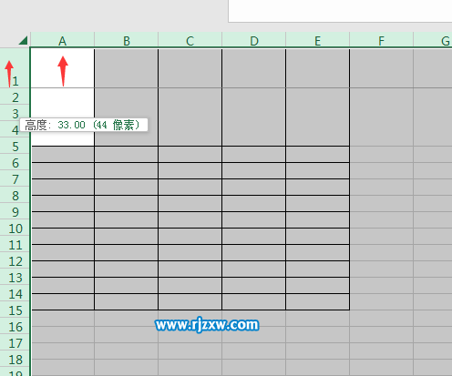 EXCEL2016怎么快速設置所有的行與列一樣