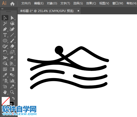 ai制作游泳標(biāo)識的方法與步驟